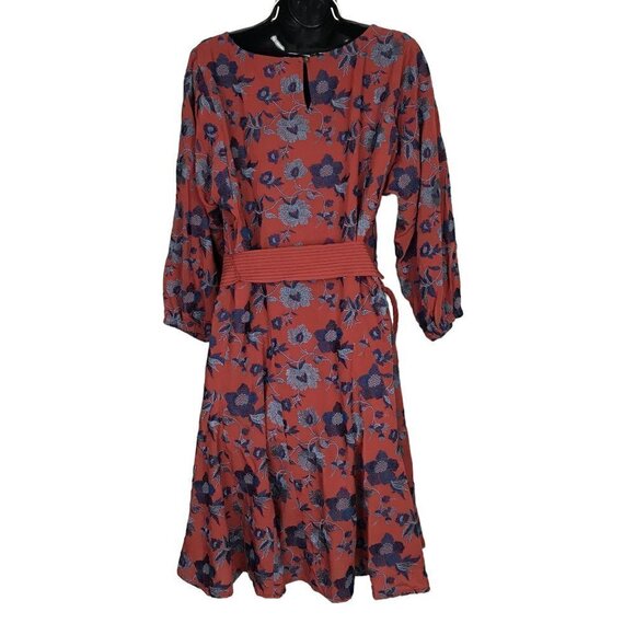 ANTHROPOLOGIE Bohemian Cognac Coloured With Blue  Floral Embroidery  Size S - Picture 6 of 9